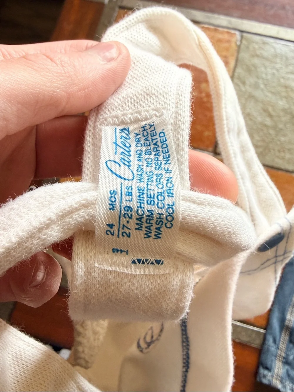 Vintage Carter 24 months white with blue sailor anchor one piece short outfit
